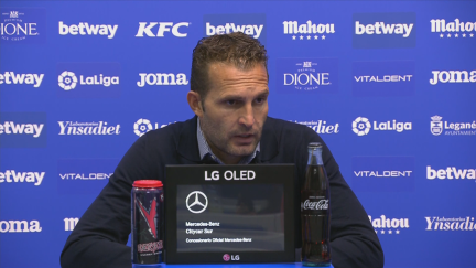 Rubén Baraja en la rueda de prensa al finalizar el encuentro ante el Leganés