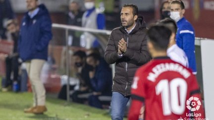 Rubén Baraja durante el encuentro ante el Mirandés