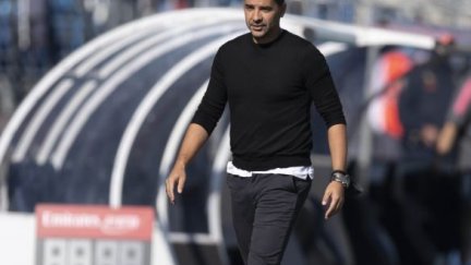 Míchel Sánchez, durante el duelo disputado este sábado en Valdebebas.