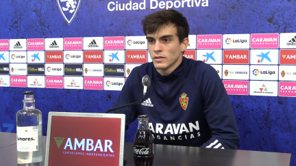 Francho Serrano durante la rueda de prensa. Foto: Real Zaragoza.