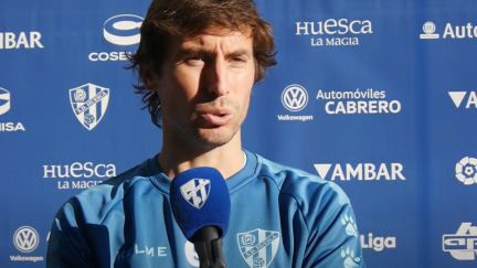 Mosquera, hablando para la SD Huesca