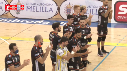 El CV Teruel durante el partido.