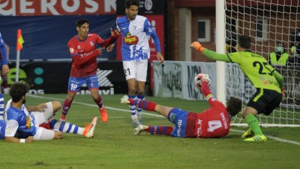 Imagen del gol anotado por 'Titi' que ha decidido el encuentro.