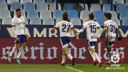 Nárvaez celebra su gol ante el CF Fuenlabrada. Imagen: LaLiga