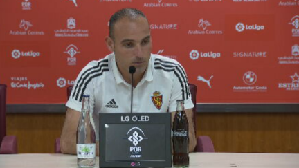 Iván Martínez, durante la rueda de prensa en Almería.