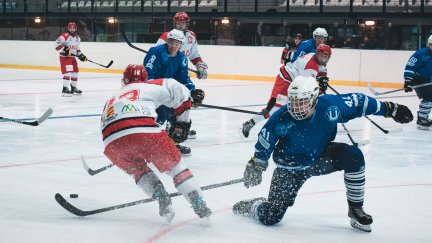 El Club Hielo Jaca, en un partido de esta temporada.