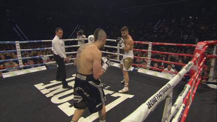 Ezequiel Gurría durante el combate frente a David Soria