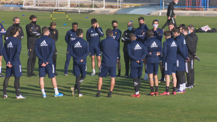 Imagen de un entrenamiento del Real Zaragoza.