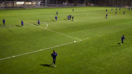 Imagen del entrenamiento del Real Zaragoza de esta tarde