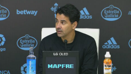 Míchel, durante la rueda de prensa.