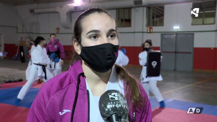 Carmen García durante la entrevista en Aragón TV