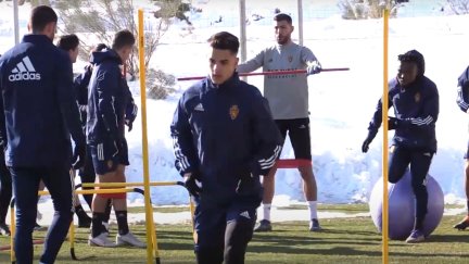 Entrenamiento del Real Zaragoza en la Ciudad Deportiva