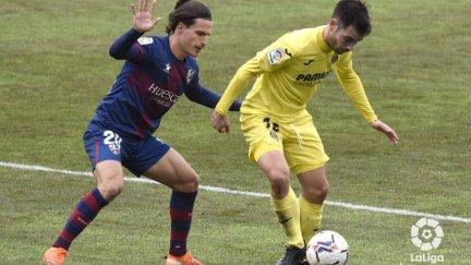 La SD Huesca durante el partido. Foto: LaLiga.