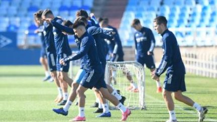 Imagen de un entrenamiento del Real Zaragoza