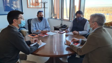 Javier de Diego durante la reunión con la Federación Aragonesa de Fútbol Americano