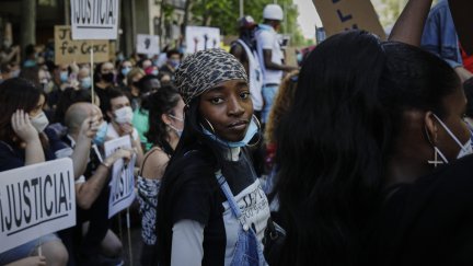 Concentración en Madrid por la muerte de George Floyd