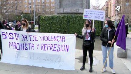 Imagen de las movilizaciones de esta mañana en la plaza San Francisco