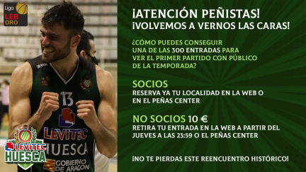 Levitec Huesca jugará con publico a partir de este fin de semana.
