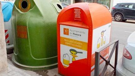 Contenedor de aceite usado. Foto: Ayuntamiento Huesca