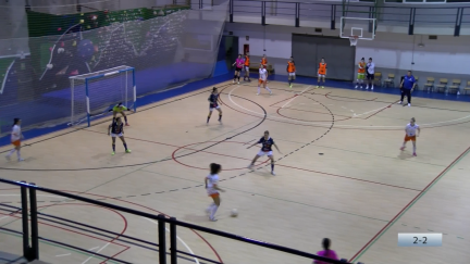 El Sala Zaragoza durante el partido.