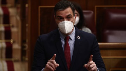Pedro Sánchez, durante una intervención en el Congreso