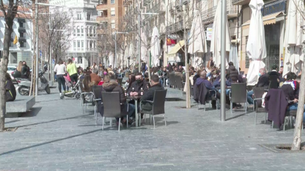 Terrazas del Paseo del Óvalo de Teruel este mediodía