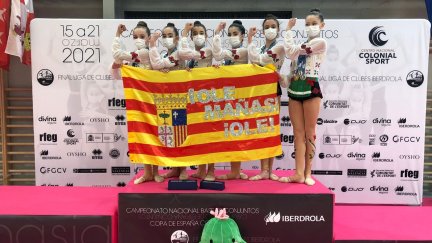 El conjunto infantil de la Escuela Gimnasia Rítmica Zaragoza se proclama campeón de España de conjuntos