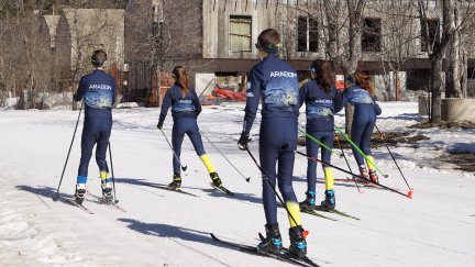 Deportistas del Programa de Tecnificación Cualificada de Fondo (PTC) y Biathlon de la Federación Aragonesa de Deportes de Invierno.