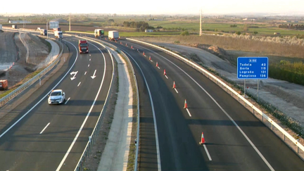 Primeros vehículos circulando por la A-68