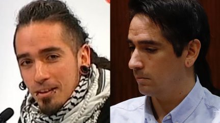 Foto de Rodrigo Lanza antes y durante el juicio (EP)