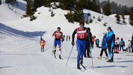 Deportistas en el Campeonatos de España de Esquí de Fondo en el Espacio Nórdico Roncalia, en Belagua (Valle del Roncal-Navarra). Imagen: Julen Juaristi.