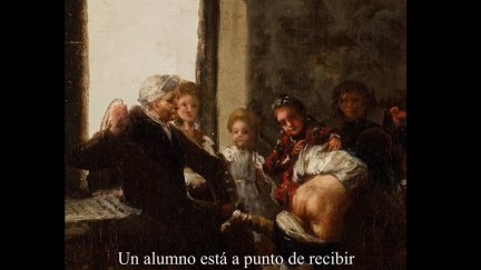 Imagen del vídeo animado de la obra 'La letra con sangre entra' de Goya