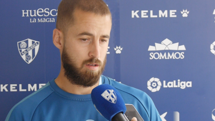 Jorge Pulido, hablando para la SD Huesca.