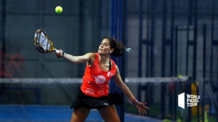 Ángela Caro, durante un partido del Alicante Open.