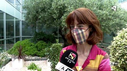 Irene Vallejo, durante la entrevista con Aragón TV