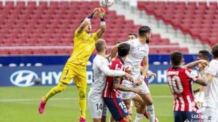 La SD Huesca durante el partido. Foto: LaLiga.