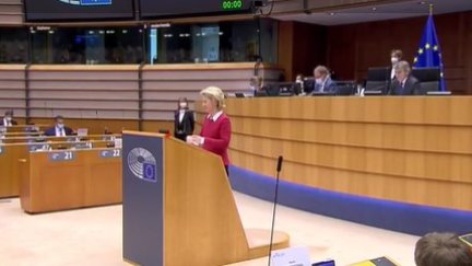 La presidenta de la Comisión Europa, Ursula von der Leyen en la Eurocámara