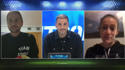 Daniel Osanz y Virginia Pérez, durante su entrevista en El Futbolín este lunes.