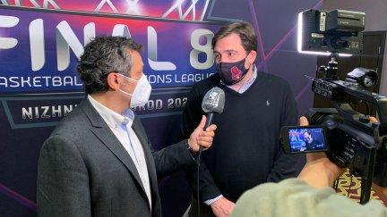 Reynaldo Benito, entrevistado por Pedro Hernández. Imagen: Aragón Deporte.