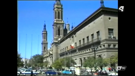La plaza del Pilar antes de la remodelación del año 1991 (Zaragoza).
