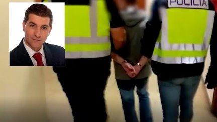 Imagen de la detención en Zaragoza por parte de la Policía Nacional de César Román Virueta, conocido como 'El Rey del Cachopo'.