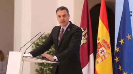 Pedro Sánchez, durante una comparecencia