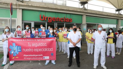 Varios profesionales sanitarios de los servicios de Urgencias y Emergencias del Hospital Infanta Leonor (Madrid).