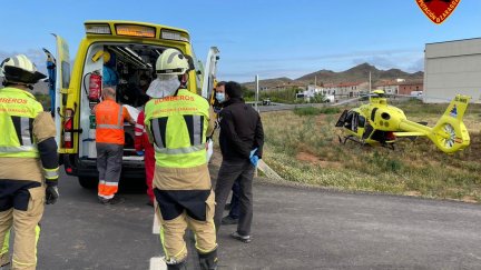 El herido ha tenido que ser evacuado en helicóptero. Foto: (Diputación de Zaragoza)