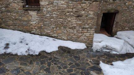 Granizada en las calles de Rodellar (Alcalde de Rodellar, César Sánchez).