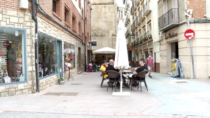 Terraza de un bar en Teruel.