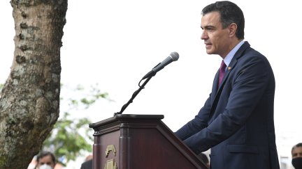 Pedro Sánchez, durante una intervención.