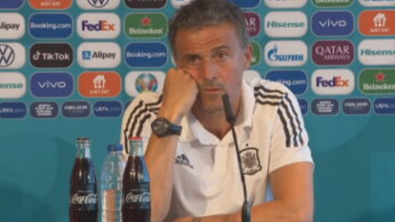 Luis Enrique, durante la rueda de prensa.