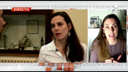 Nerea Irigoyen, en una entrevista en Aragón TV