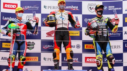 Pódium de SBK. Foto: MotorLand Aragón.